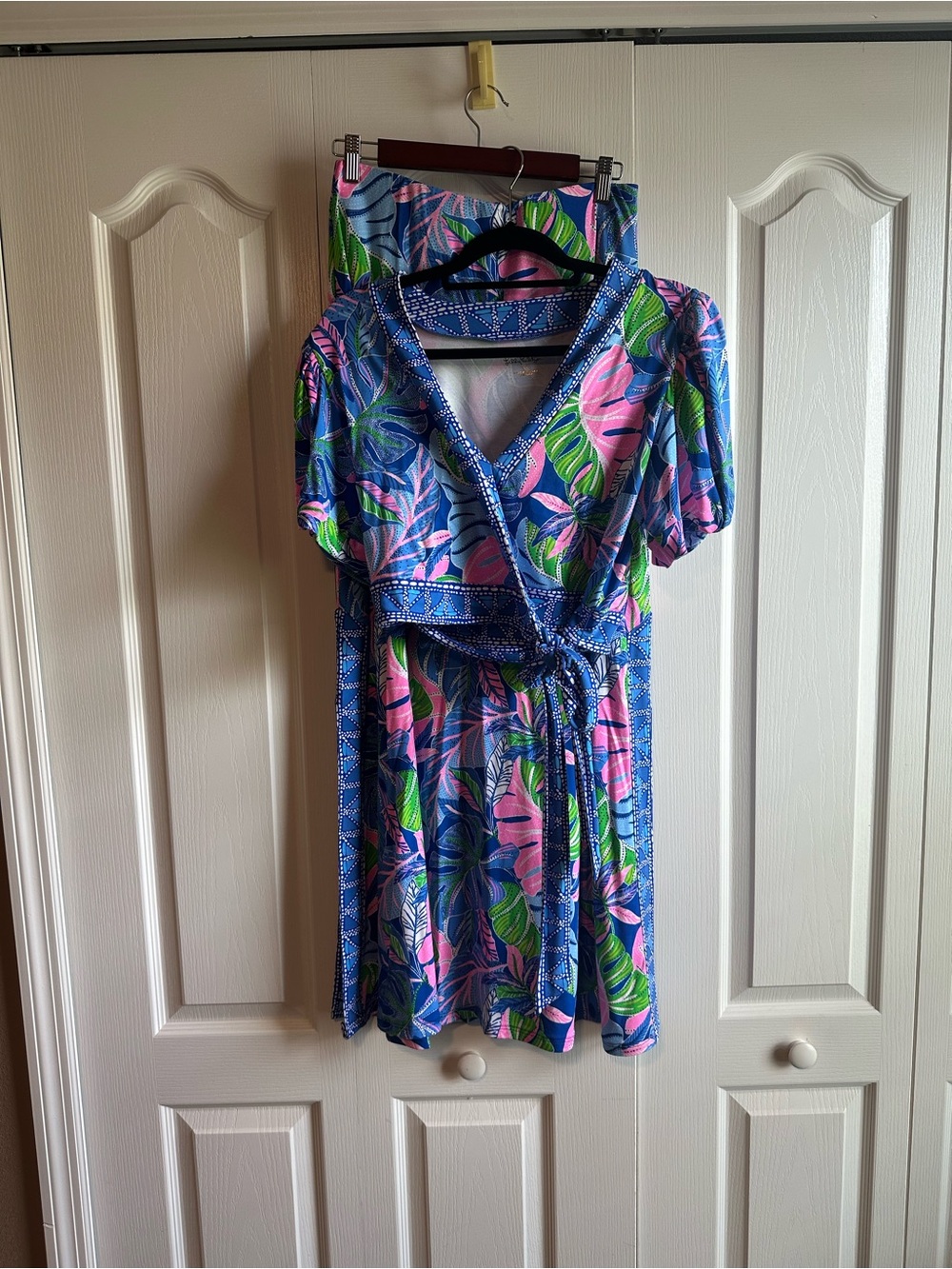 Lilly Pulitzer Pink Blue Green Tropical Skirt Set
